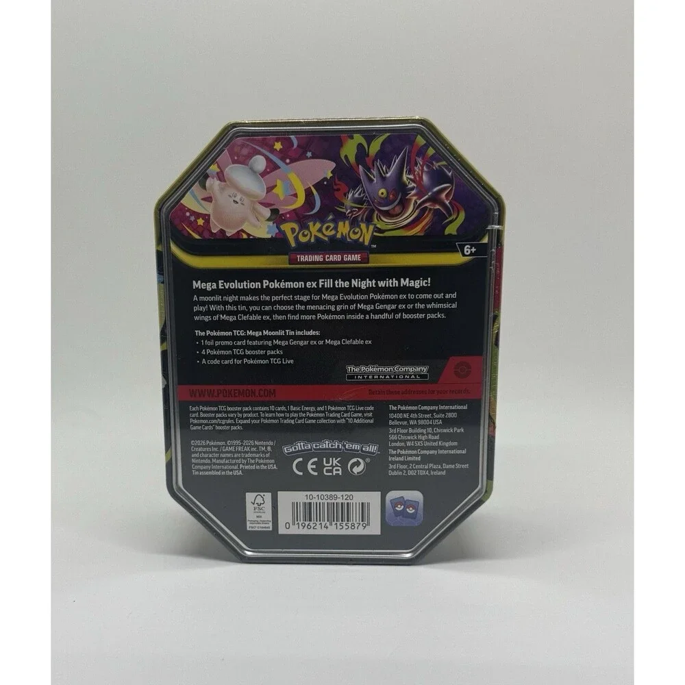 Pokemon TCG Mega Moonlit Tin - Mega Gengar ex BRAND NEW FACTORY SEALED